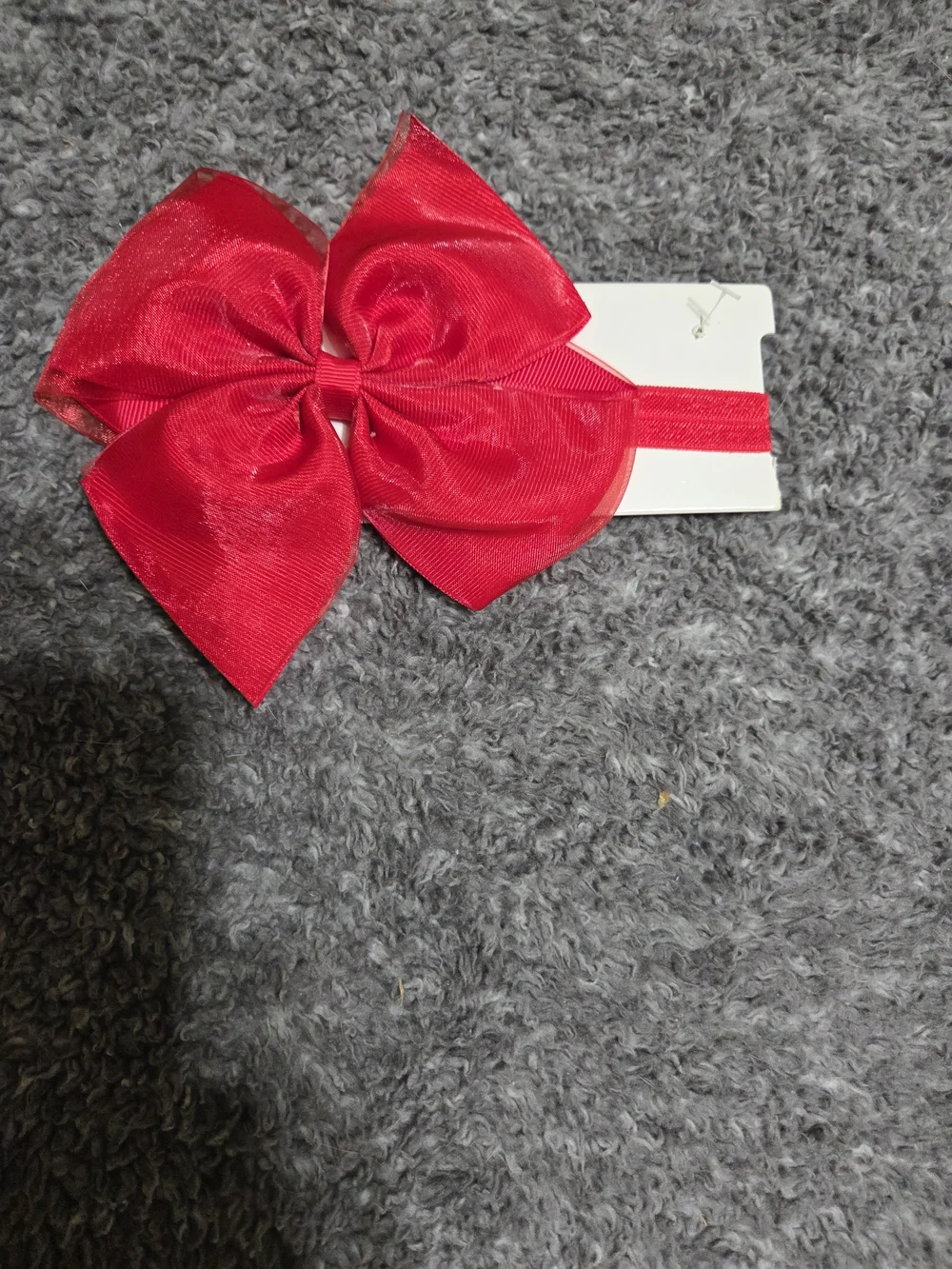 Bright Red Satin Bow Headband for Kids